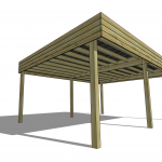 Visualisez notre projet de carport ou pergola en bois avec toit plat. Une solution élégante et fonctionnelle pour votre extérieur.