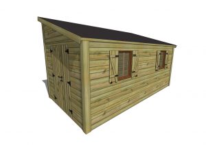 Abri de jardin ossature bois 22x25 deux pans