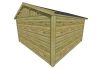 Abri de jardin en bois traité avec toit monopente.