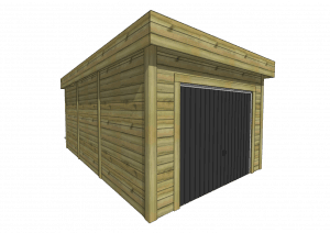 Garage en bois ossature vue perspective