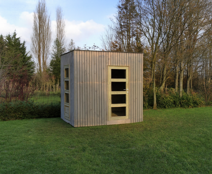 Abri de jardin QUADRO Ossature Bois  : Bardage SRN 20x70 gris | 2,5x2m |EPDM collé