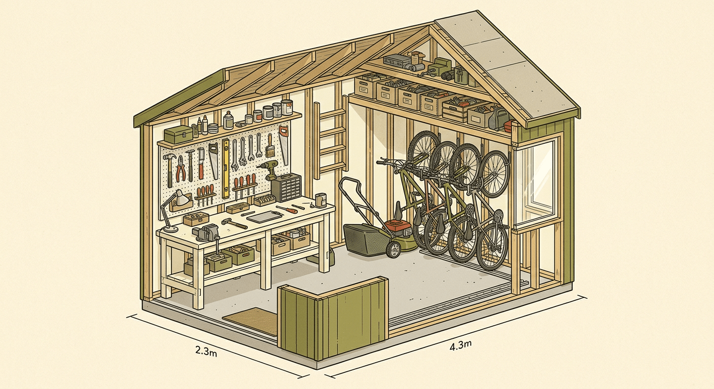 Aménagement intérieur d'un abri 10 m²