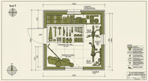 Plan d'aménagement intérieur d'un abri 4 m²