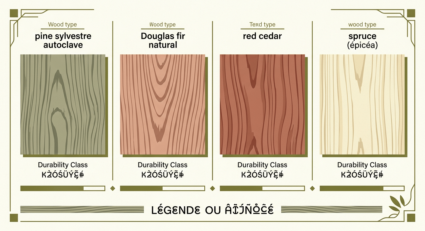 Comparatif des essences bois pour abri