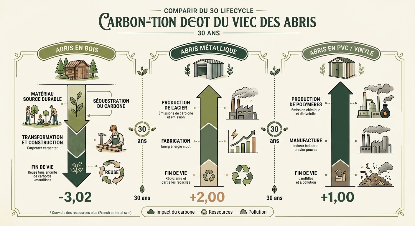 Bilan carbone comparé bois vs métal vs PVC