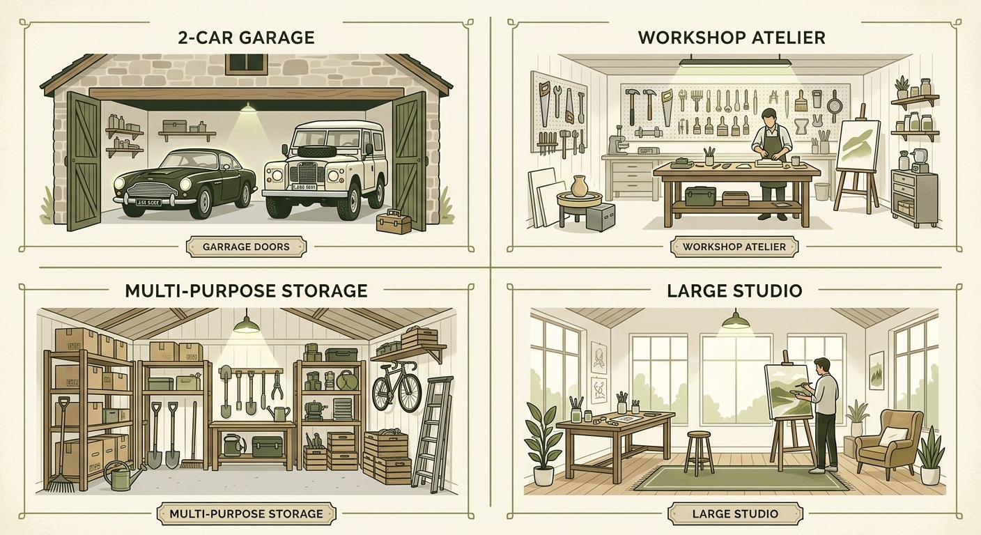 Quatre usages typiques d'un grand abri
