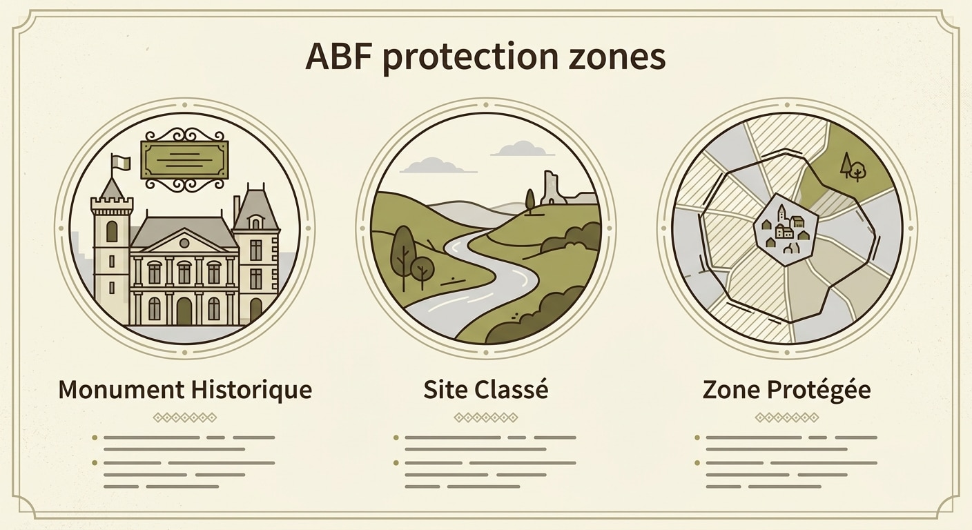 Les trois zones ABF possibles à Linas