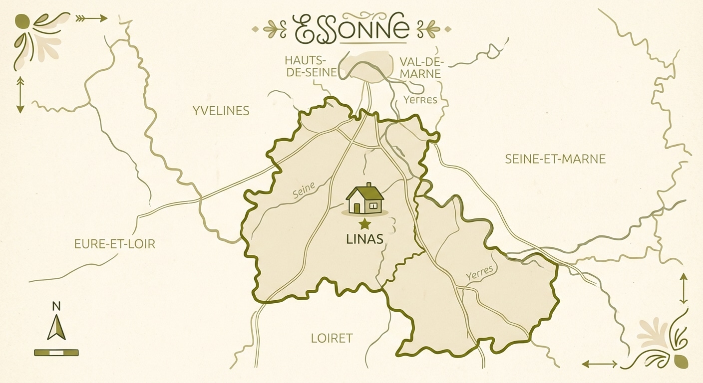Linas dans le département de l'Essonne