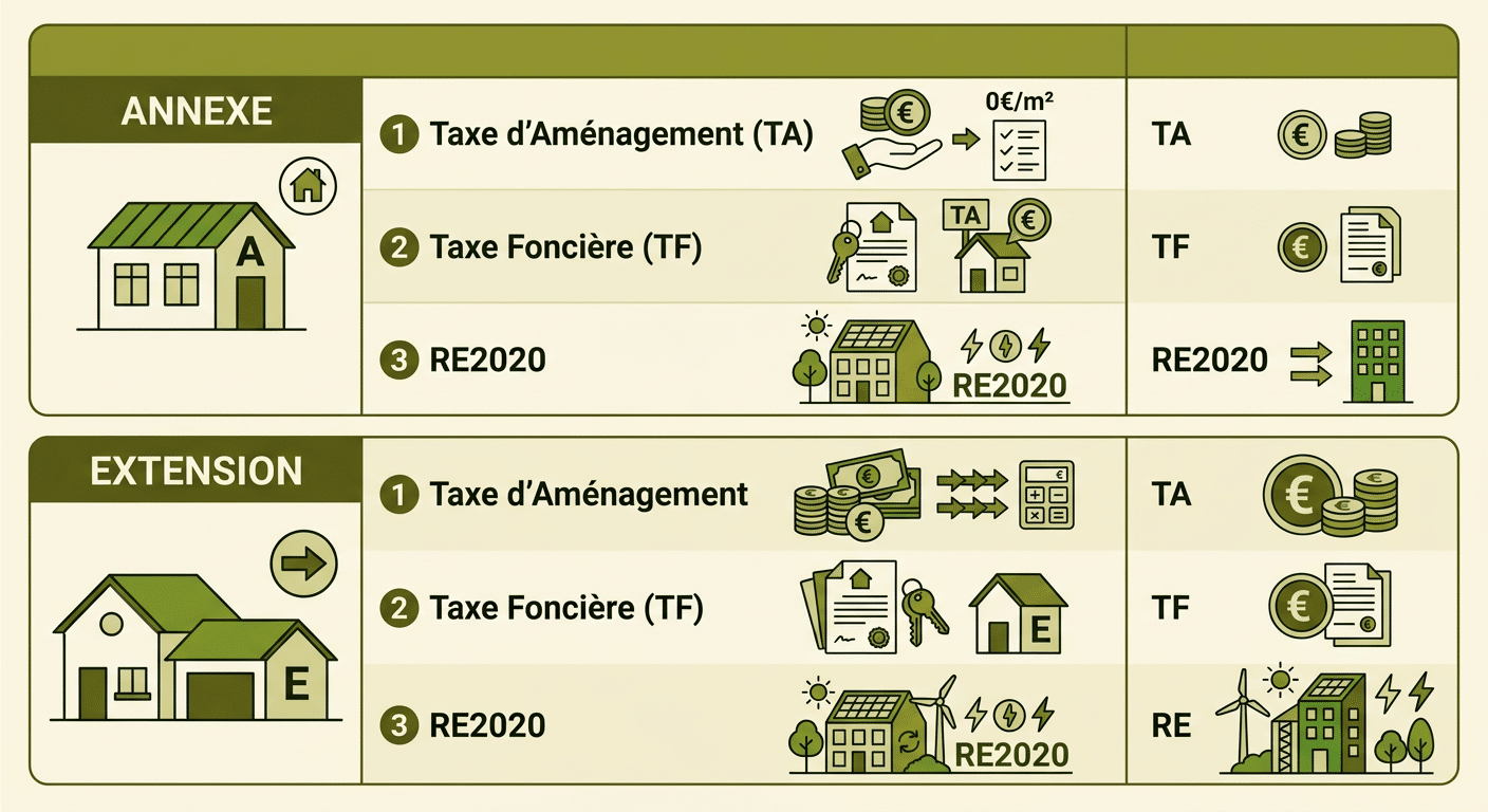 Comparaison fiscale annexe vs extension