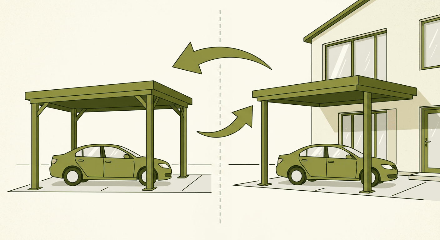 L'économie d'un carport adossé vs autoportant