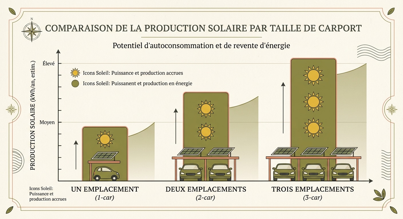 Production solaire par taille de carport