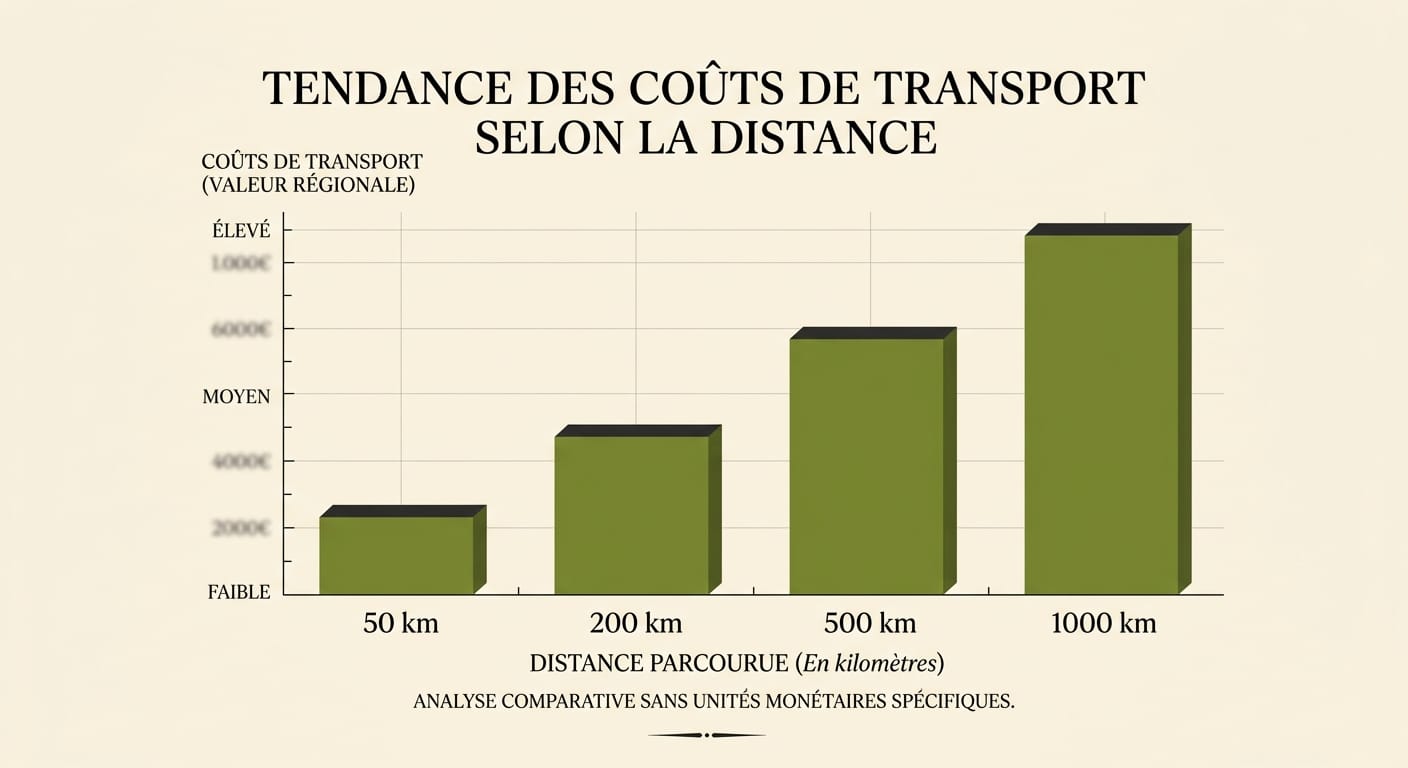 Le coût de transport selon la distance