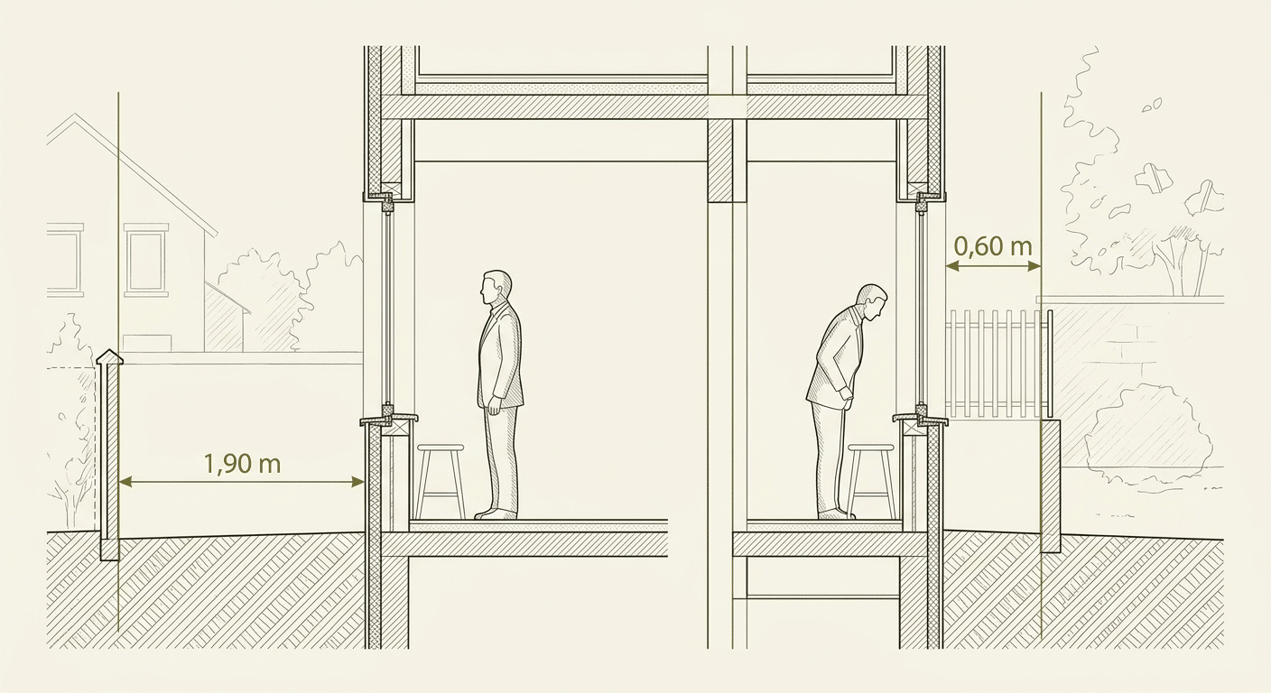 Distances Code civil pour vues droites et obliques