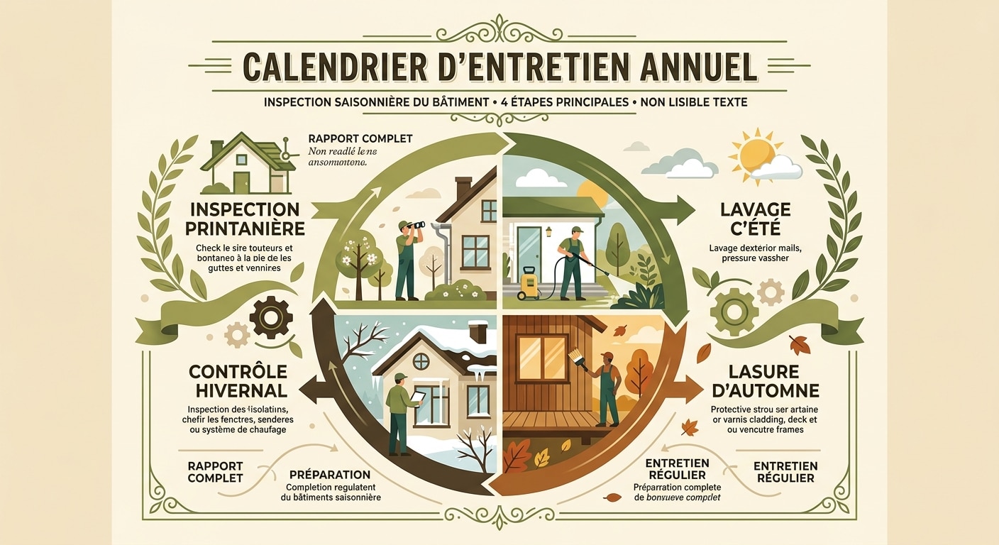 Calendrier annuel d'entretien d'un abri bois