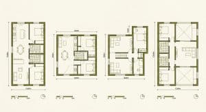 Quatre configurations possibles pour un garage bois 4 voitures