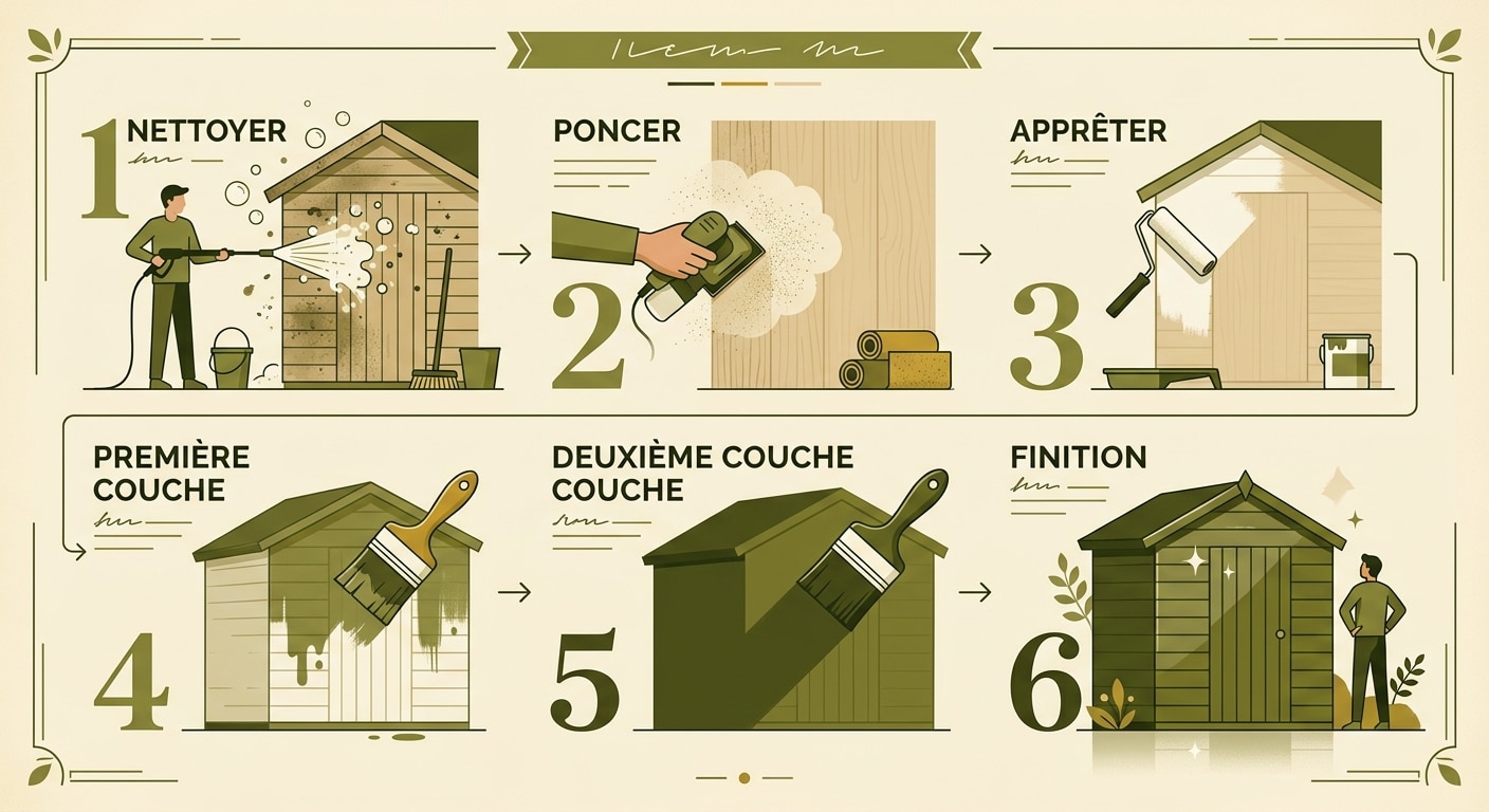 Six étapes pour peindre un abri bois