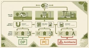Arbre de décision : DP, permis de construire ou architecte obligatoire