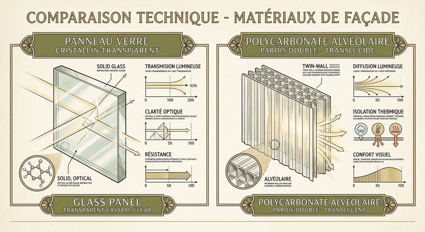 Verre vs polycarbonate alvéolaire en serre