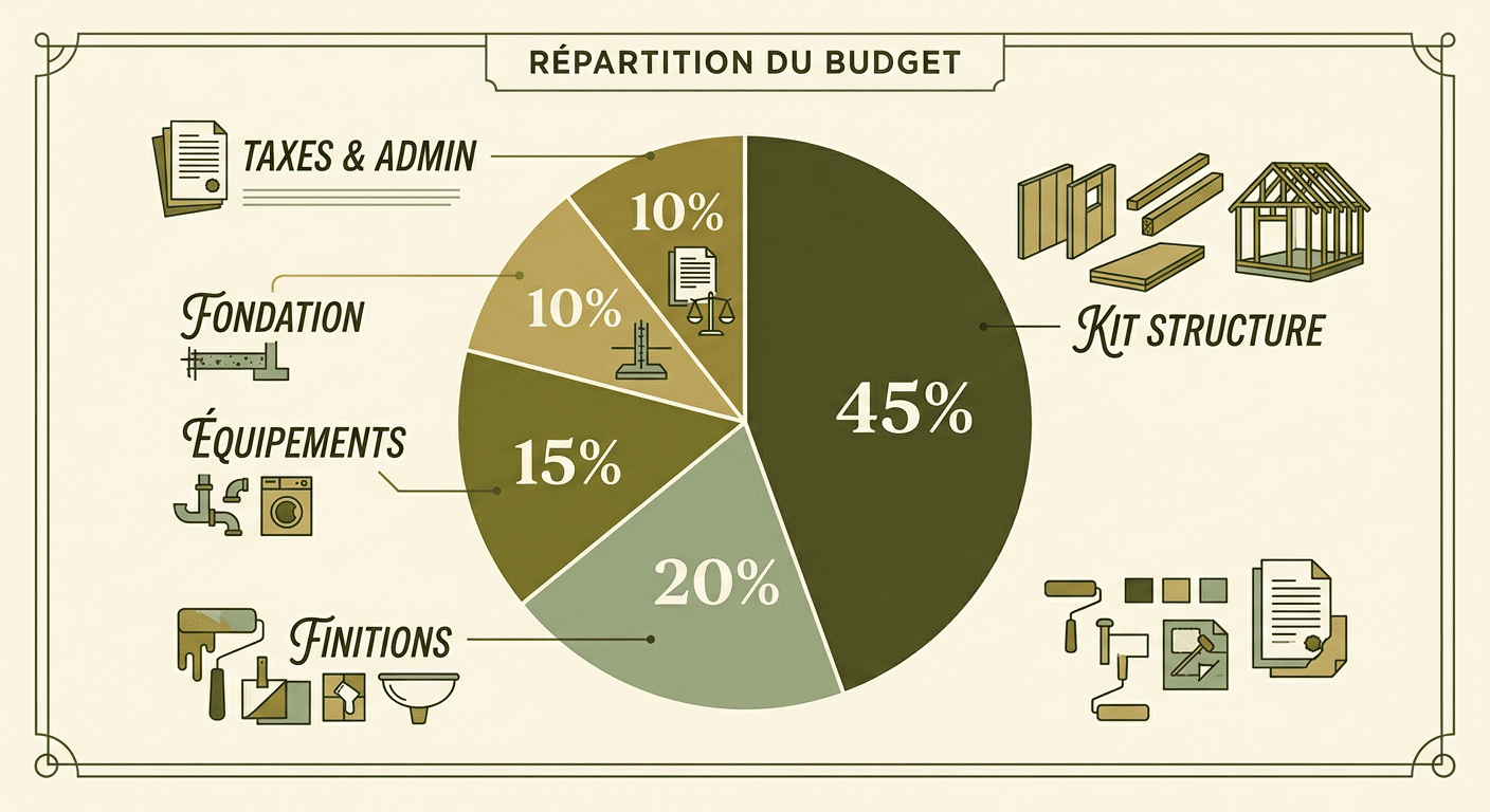 Répartition moyenne du budget d'un studio de jardin
